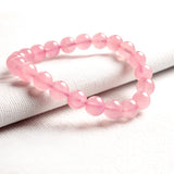 Rose Quartz Bracelet Natural Pink Crystal Bead for Women Love Gift