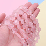 Rose Quartz Pink Crystal Beads Strand Flower Shape Natural Stone 15/20mm