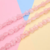 Rose Quartz Pink Crystal Beads Strand Flower Shape Natural Stone 15/20mm