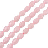 Rose Quartz Pink Crystal Beads Strand Oval Shape Natural Stone