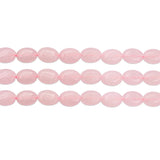 Rose Quartz Pink Crystal Beads Strand Oval Shape Natural Stone