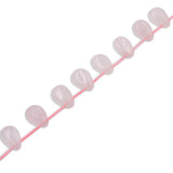 Rose Quartz Pink Crystal Drop Beads Strand 8x12mm Natural Stone