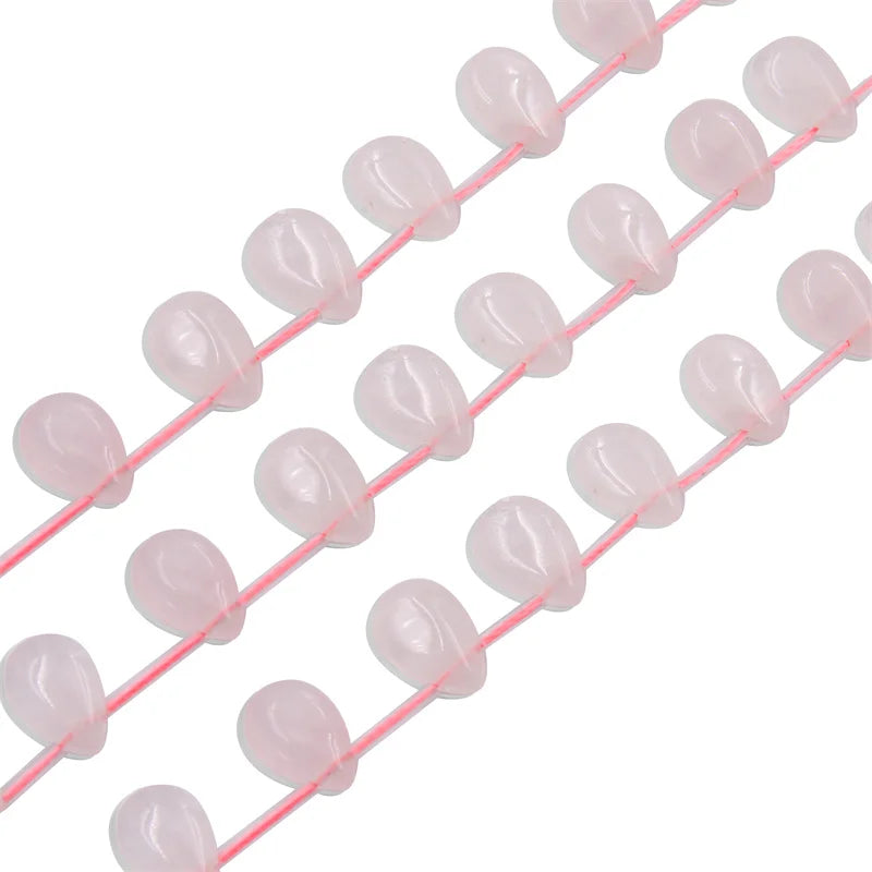 Rose Quartz Pink Crystal Drop Beads Strand 8x12mm Natural Stone