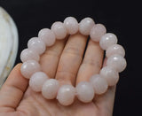 Rose Quartz Roundel Faceted Bracelet 7.5inch Beads Gemstone