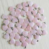 Rose Quartzs Crystal Necklace Heart Pendants Beads 20mm
