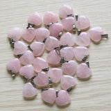 Rose Quartzs Crystal Necklace Heart Pendants Beads 20mm