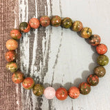 Rose Quartzs Unakite Bracelet for Emotional Balance