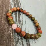 Rose Quartzs Unakite Bracelet for Emotional Balance