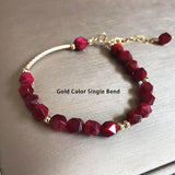 Tiger's Eye Stone Beads Bracelet 925 Silver Plated Crystal Beaded Bracelet