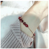 Tiger's Eye Stone Beads Bracelet 925 Silver Plated Crystal Beaded Bracelet