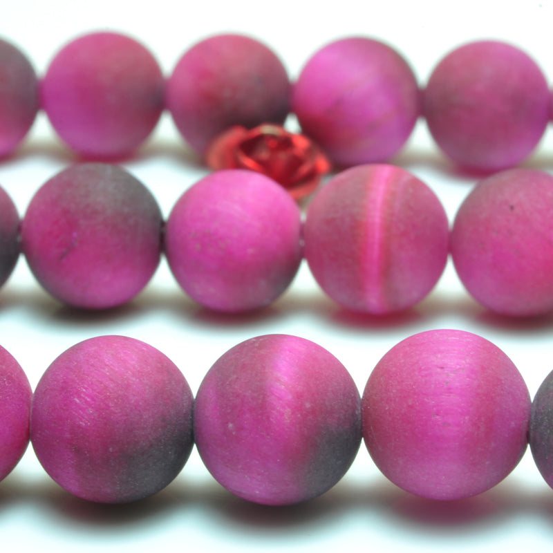 Red Tiger's Eye Matte Round Loose Beads Gemstone Bracelet Necklace
