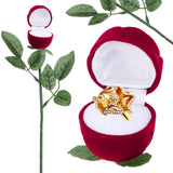 Rose Ring box Romantic Artificial Flower Red Rose Jewelry Box Wedding Ring