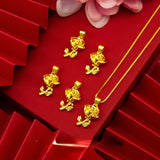 24k Yellow Plated Rose Pendant Necklace for Women
