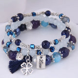 Rose Sisi Metal Bracelets with Candy Bead Women Jewelry