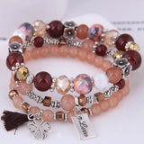 Rose Sisi Metal Bracelets with Candy Bead Women Jewelry