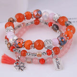 Rose Sisi Metal Bracelets with Candy Bead Women Jewelry