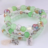 Rose Sisi Metal Bracelets with Candy Bead Women Jewelry