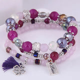 Rose Sisi Metal Bracelets with Candy Bead Women Jewelry
