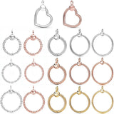 Rose Beaded Heart Necklace Pendant 925 Sterling Silver Charms