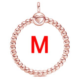 Rose Beaded Heart Necklace Pendant 925 Sterling Silver Charms