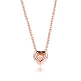 Rose Sparkling Heart Necklace Sterling Silver Charms & Beads DIY