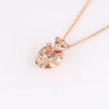 Rose Sparkling Princess Pendant Necklace 925 Sterling Silver