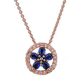 Rose Sparkling Snowflake Collier Necklace 925 Sterling Silver
