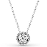 Rose Sparkling Snowflake Collier Necklace 925 Sterling Silver