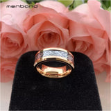 Rose Tungsten Carbide Wedding Band Carbon Fiber Dragon Inlay