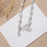 Silver Rose Beads Chain Bracelets for Women Carving Bangle Birthday