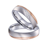 Rose En Wedding Rings for Men and Women, Stainless Steel Jewelry