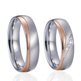 Rose En Wedding Rings for Men and Women, Stainless Steel Jewelry