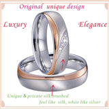 Rose En Wedding Rings for Men and Women, Stainless Steel Jewelry