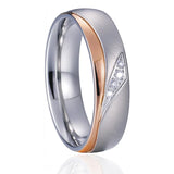 Rose En Wedding Rings for Men and Women, Stainless Steel Jewelry