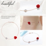 925 Sterling Silver Anklet for Women with Rose CZ