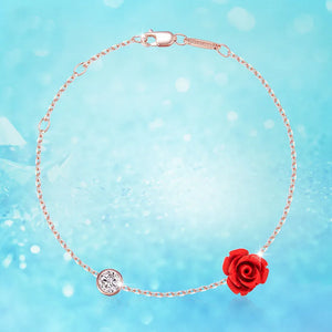 925 Sterling Silver Anklet for Women with Rose CZ