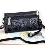Rose Flower PU Leather Snap Button Jewelry Bag QB2101