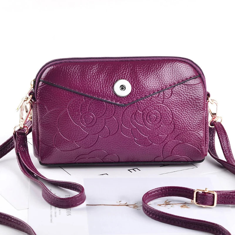 Rose Flower PU Leather 18mm Snap Button Jewelry Bag QB2104