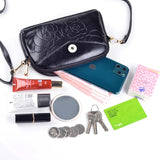 Rose Flower PU Leather 18mm Snap Button Jewelry Bag QB2104