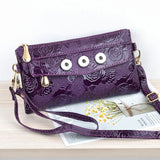 Rose Flower PU Leather Snap Button Jewelry Bag QB2101