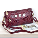 Rose Flower PU Leather Snap Button Jewelry Bag QB2101