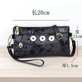 Rose Flower PU Leather Snap Button Jewelry Bag QB2101