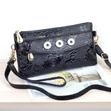 Rose Flower PU Leather Snap Button Jewelry Bag QB2101