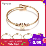 Stainless Steel Heart Bracelet with Initial Charms for Women