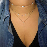 Rose Pink Evil Eye Charm Choker Necklace