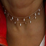 Rose Pink Evil Eye Charm Choker Necklace