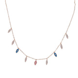 Rose Pink Evil Eye Charm Choker Necklace
