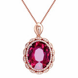 Vintage Ruby Crystal Pendant Necklace Choker Chain Jewelry