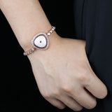 Rose Coffee Turquoise CZ Stone Tennis Chain Evil Eye Charm Bracelet