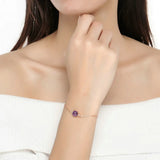 Rose s925 Amethyst Crystal Bracelet for Women Zircon Diamond Jewelry